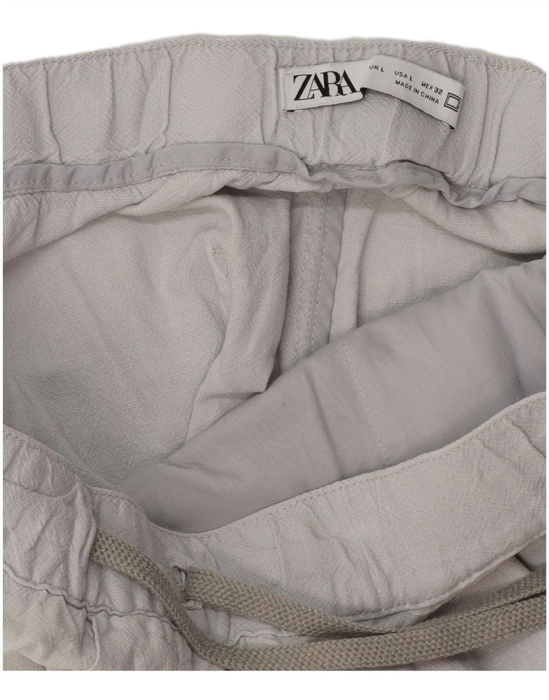 Zara Pantalon Chino Joggers Femme Large W32 L28 Gris