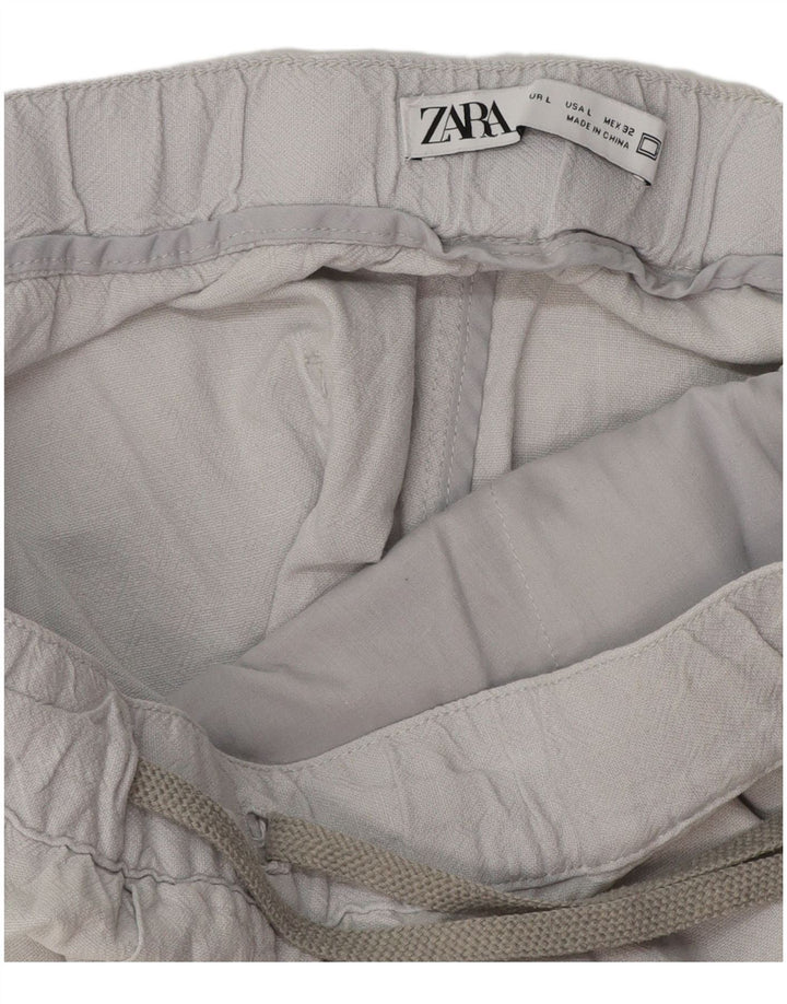 Zara Pantalon Chino Joggers Femme Large W32 L28 Gris
