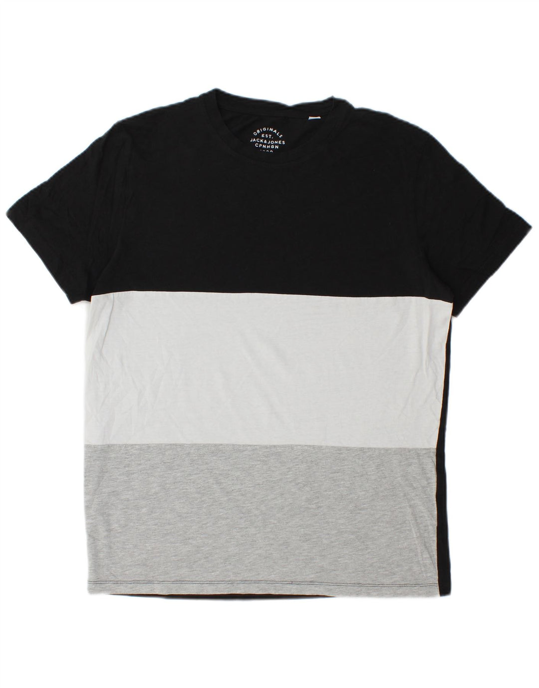 Jack & Jones T-Shirt Homme Noir Large Colorblock