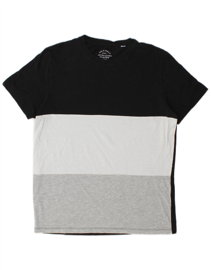 Jack & Jones T-Shirt Homme Noir Large Colorblock