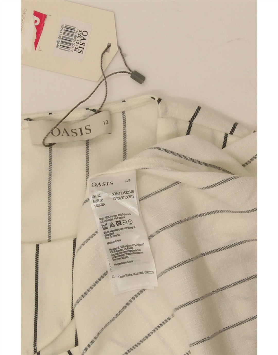 Oasis Chemisier sans manches pour femme UK 12 Medium Off White Viscose