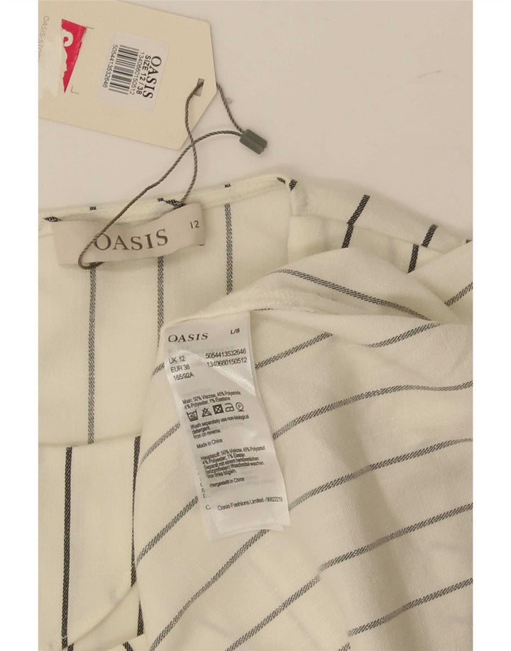 Oasis Chemisier sans manches pour femme UK 12 Medium Off White Viscose