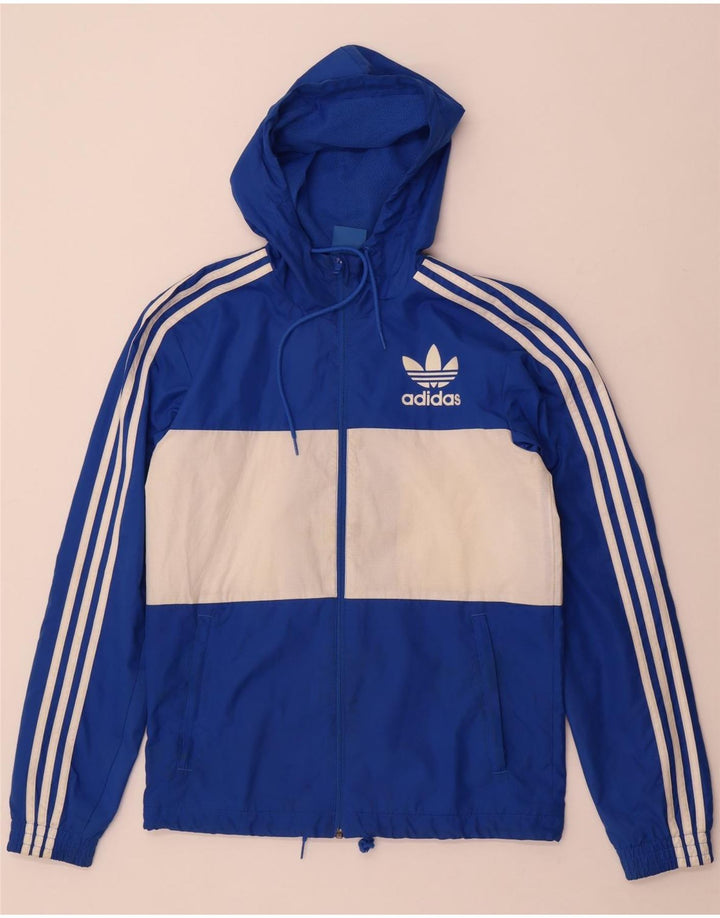 Adidas Veste de survêtement à capuche pour homme Petit Bleu Colorblock Polyester