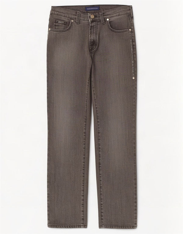 Trussardi Femme Jean Droit W27 L28 Gris Coton
