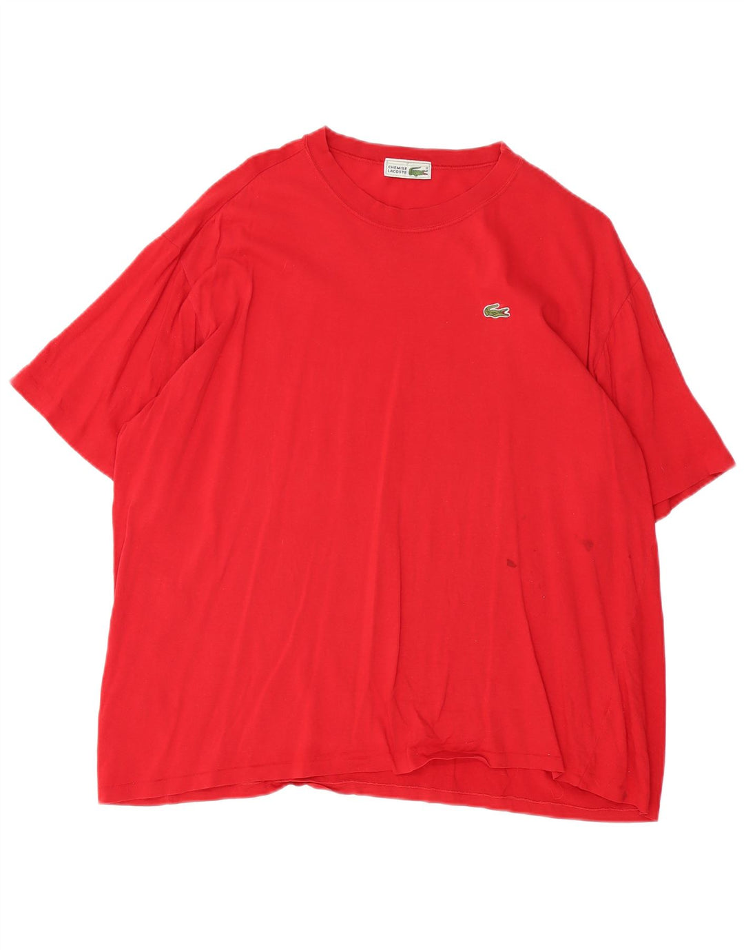 LACOSTE T-Shirt Homme Top Taille 7 2XL Rouge Coton