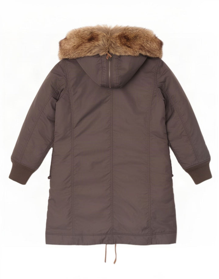 Diesel Manteau rembourré à capuche pour femme UK 44 Nylon gris moyen