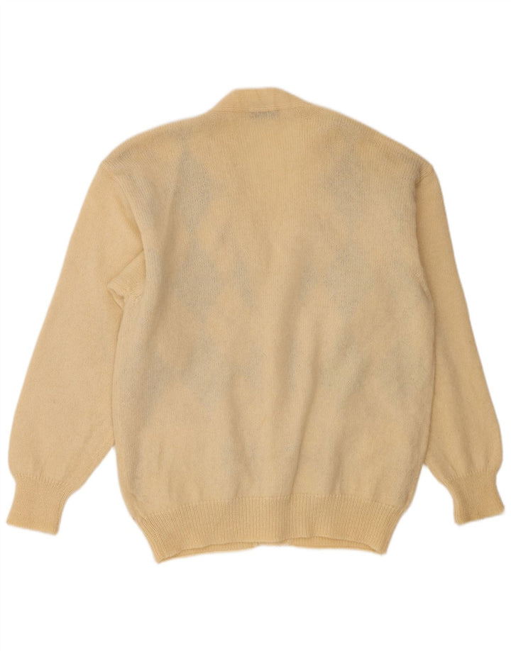 Hemmond Cardigan Homme Pull Large Beige Argyle/Diamant Laine Vierge