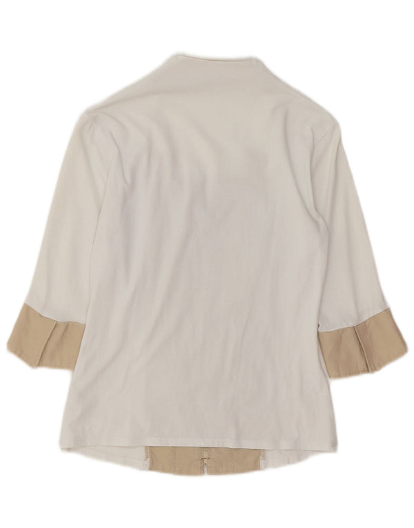 Naracamicie Chemisier à manches 3/4 pour femme UK 10 Petit color block blanc