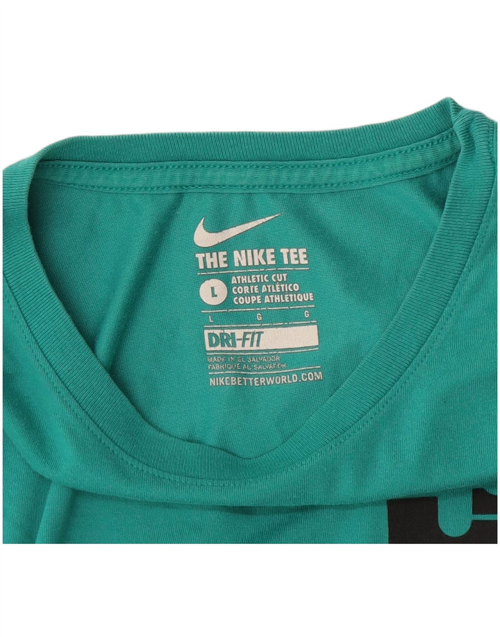 Nike Hommes Dri Fit T-Shirt Haut Large Turquoise Colorblock