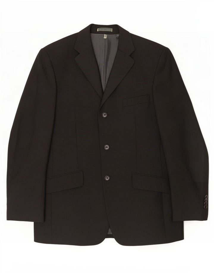 Zara Veste blazer à 3 boutons pour homme UK 36 Petite laine noire