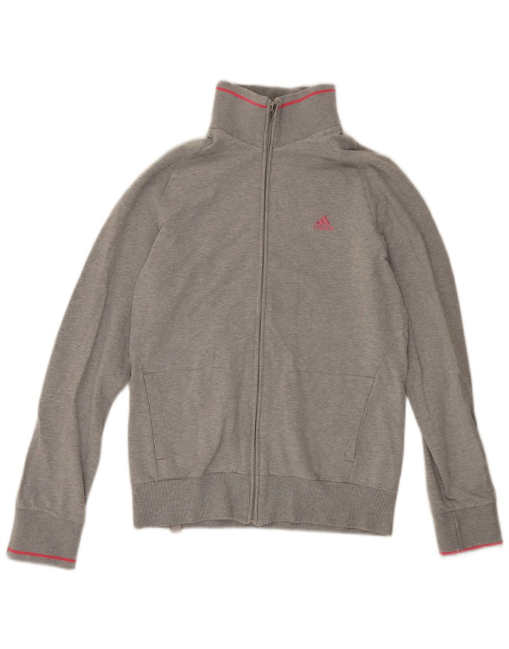 Adidas Veste de survêtement pour femme UK 10 Petit Gris Coton