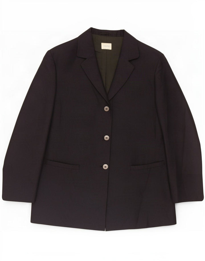 Benetton Veste Blazer 3 Boutons Femme IT 42 Viscose Noir Moyen