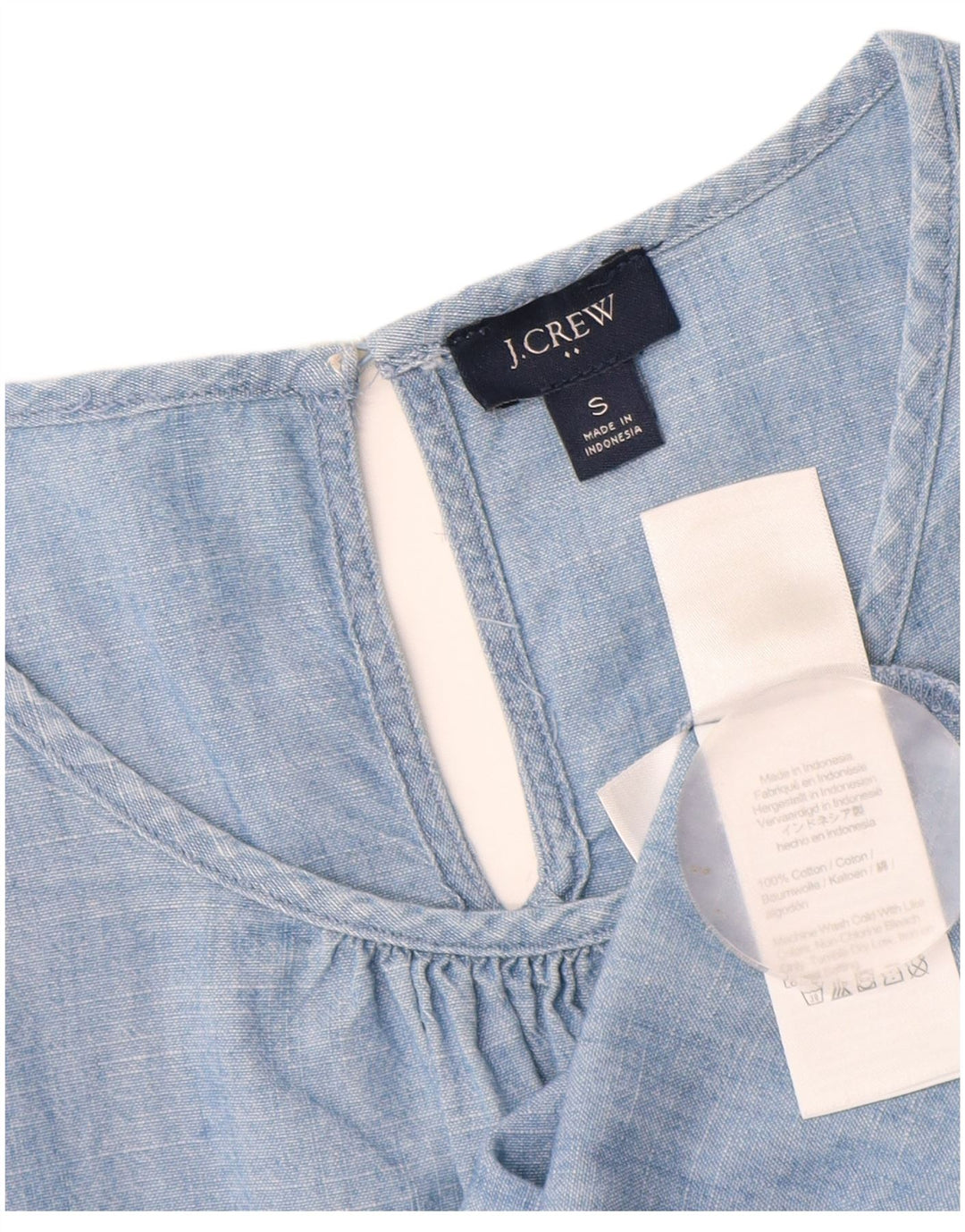 J. CREW Chemisier Femme UK 10 Petit Bleu Coton
