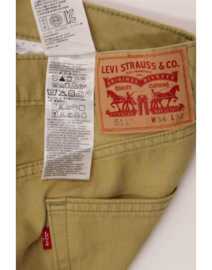 Levi's Jean Slim 511 Homme Kaki Coton W34 L32