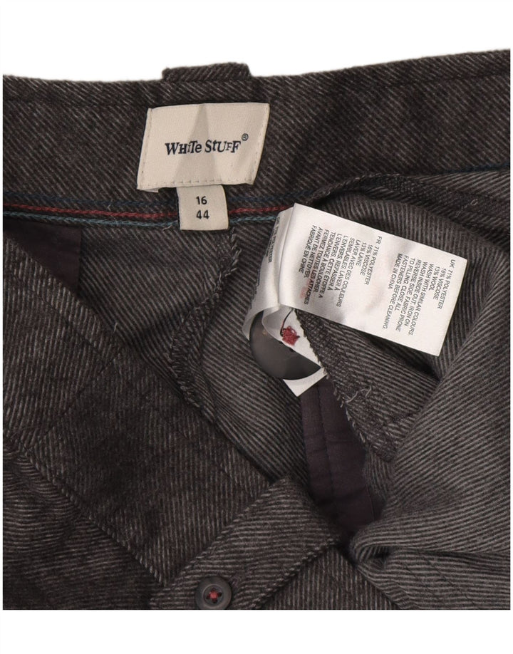 WHITE STUFF Pantalon décontracté droit pour femme UK 16 Large W34 L29 Gris