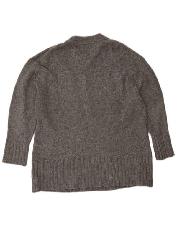 Zara Pull surdimensionné à col rond pour femme UK 14 Acrylique gris moyen