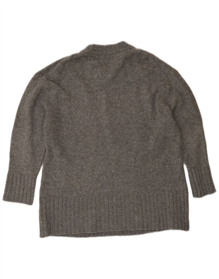 Zara Pull surdimensionné à col rond pour femme UK 14 Acrylique gris moyen