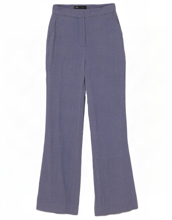 Zara Pantalon Chino Flare Femme XS W24 L31 Bleu