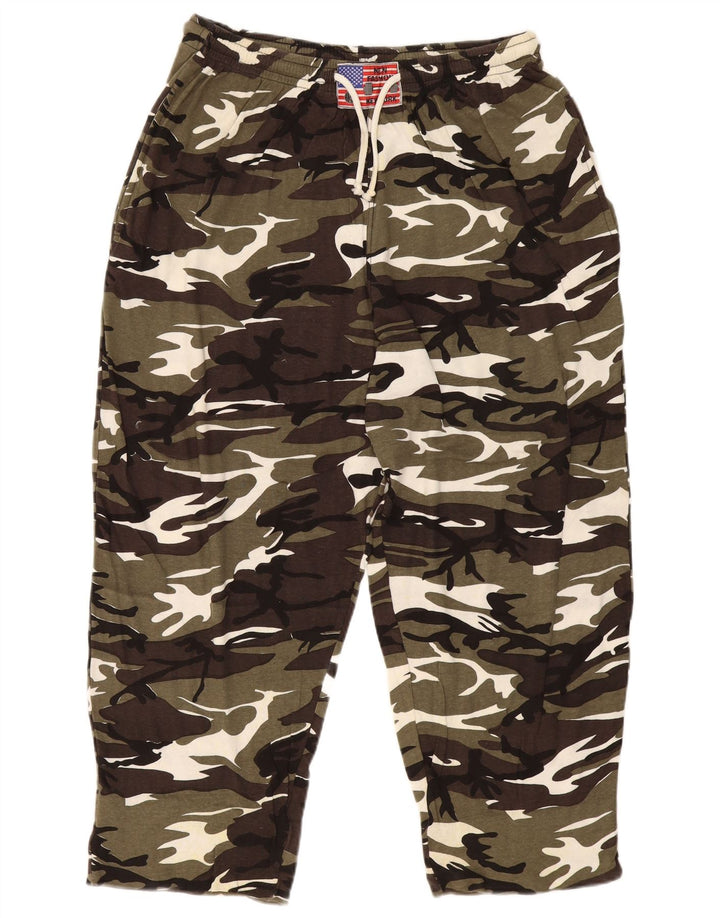 VINTAGE Pantalon de survêtement homme 2XL vert camouflage