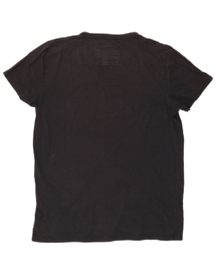 Hollister T-Shirt Graphique Homme Bleu Marine Moyen Coton