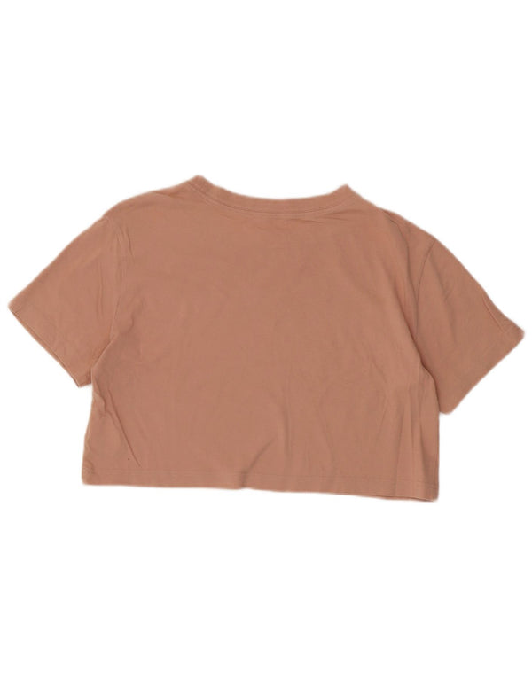 Nike Womens Crop Loose Fit Graphic T-Shirt Top UK 6 XS Rose Coton