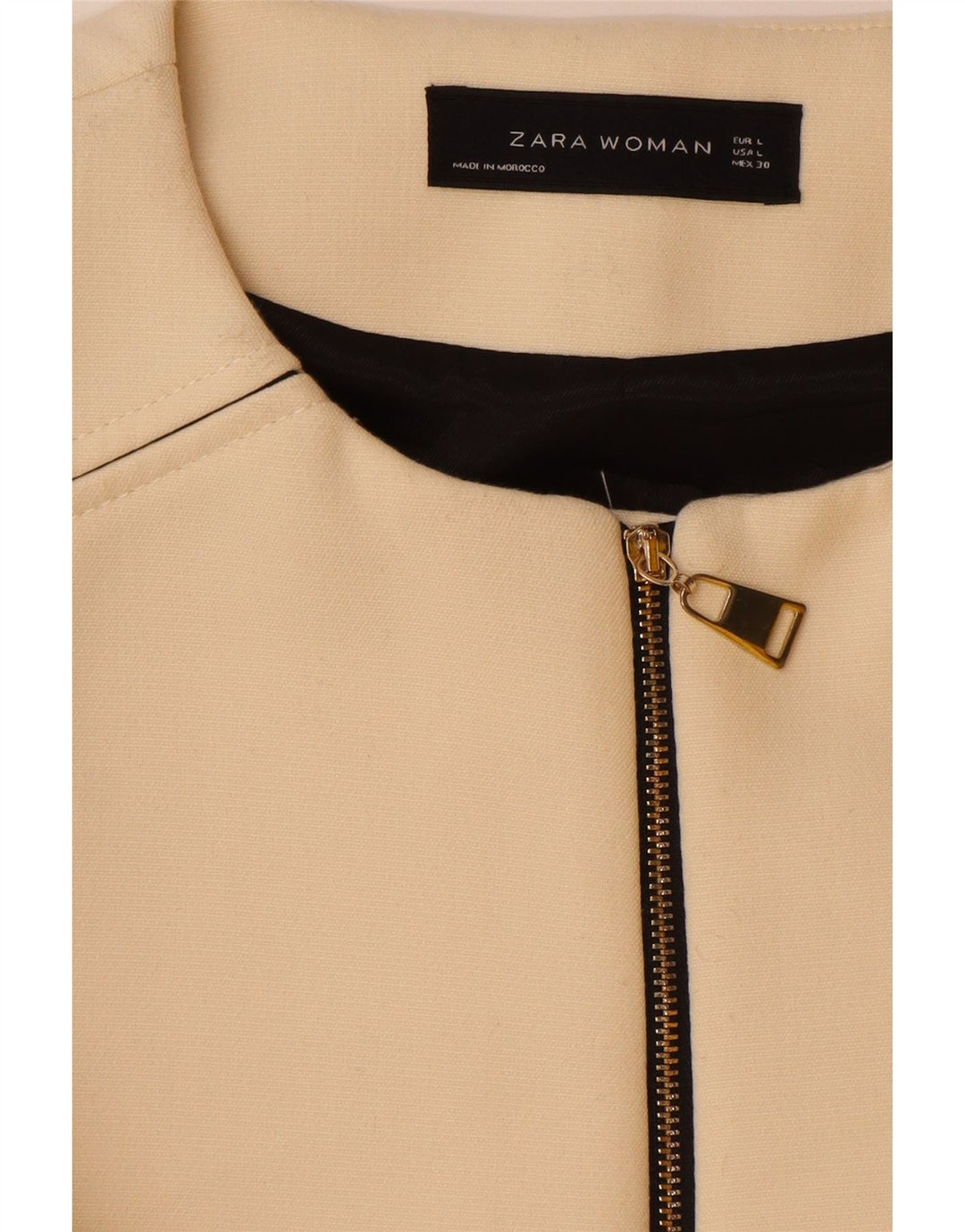 Zara Femme Pardessus UK 16 Large Off White Polyester