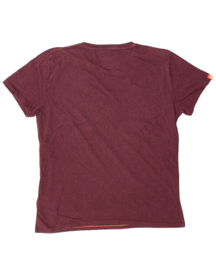 SUPERDRY T-Shirt Homme Haut Large Bordeaux Coton
