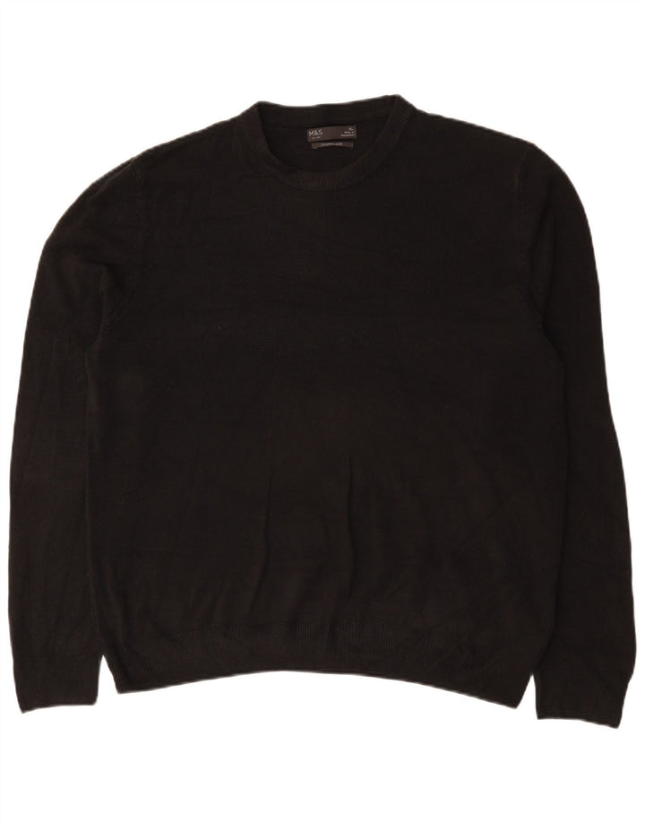 Marks & Spencer Pull ras du cou pour homme XL Noir Acrylique