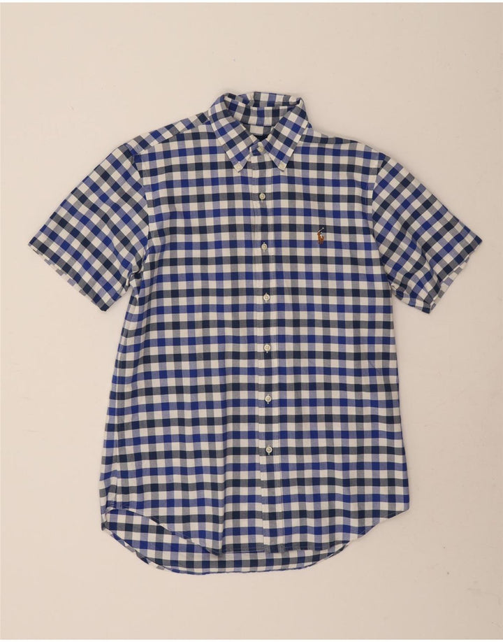 Ralph Lauren Chemise à manches courtes pour homme en coton vichy bleu moyen
