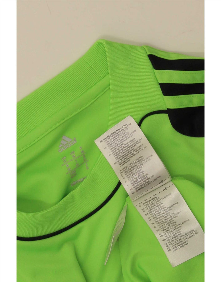 Adidas Hommes Climacool Haut À Manches Longues Vert Moyen Colorblock Polyester