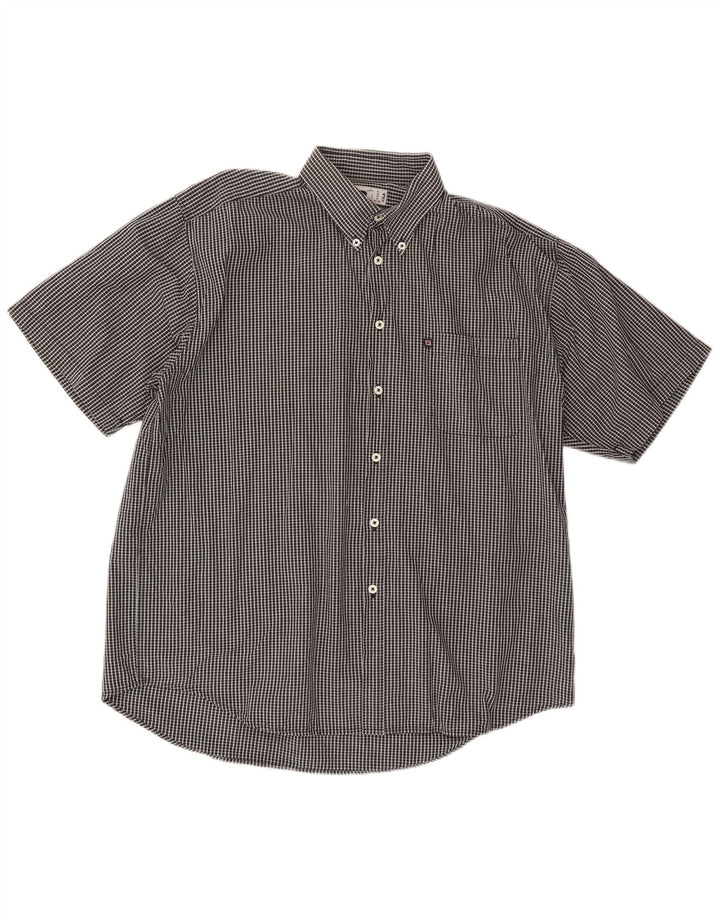 FILA Chemise à manches courtes homme XL noir à carreaux coton