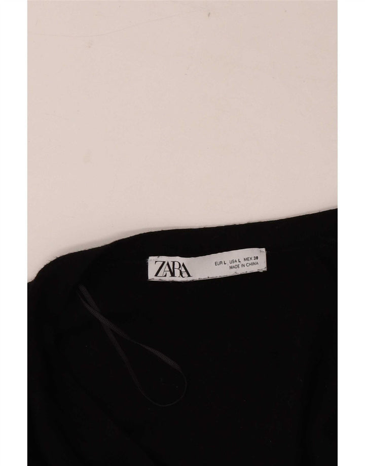 Zara Cardigan Femme Pull UK 14 Large Noir