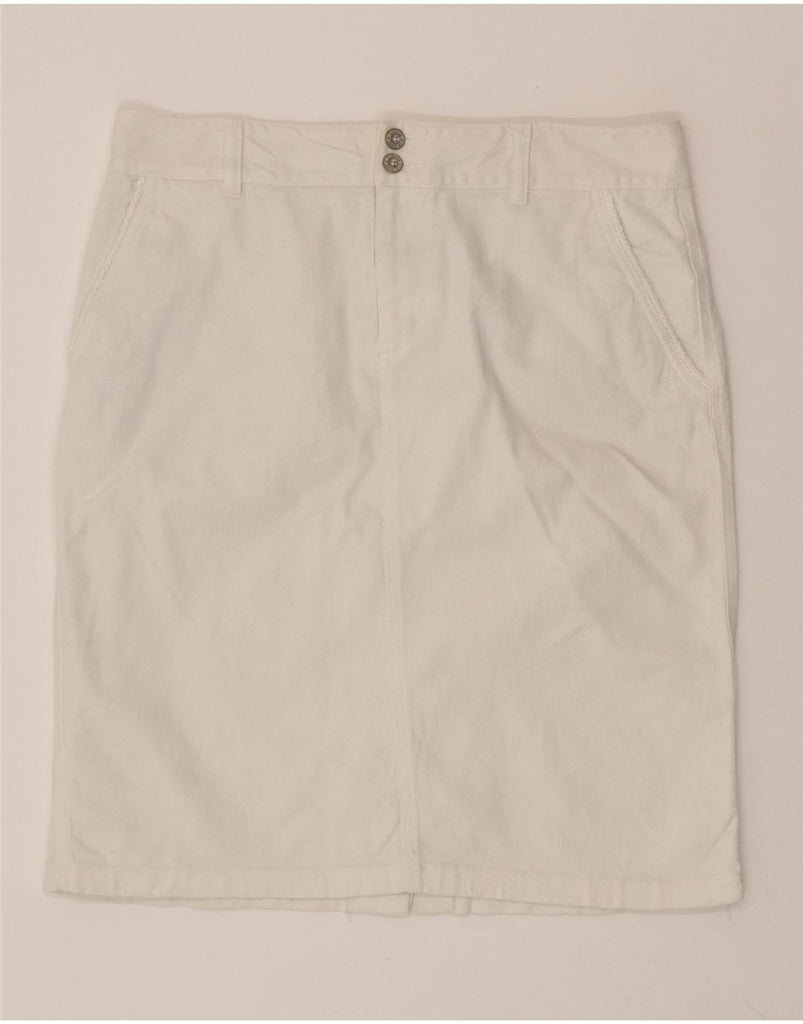 RALPH LAUREN Womens Denim Skirt US 10 Large W32  White Cotton Vintage Ralph Lauren and Second-Hand Ralph Lauren from Messina Hembry 