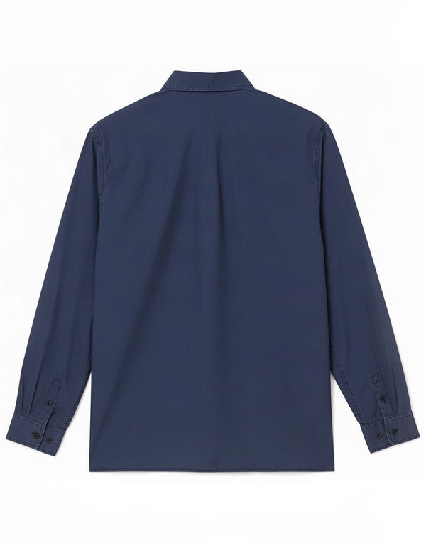 chemise femme vintage UK 14 Soie bleu marine moyenne