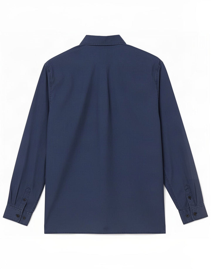 chemise femme vintage UK 14 Soie bleu marine moyenne