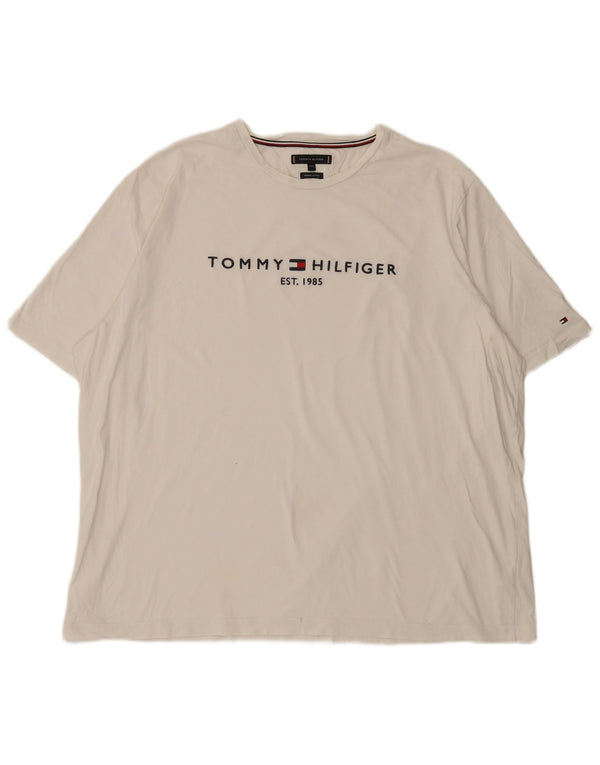 Tommy Hilfiger T-shirt graphique pour homme en coton blanc 4XL