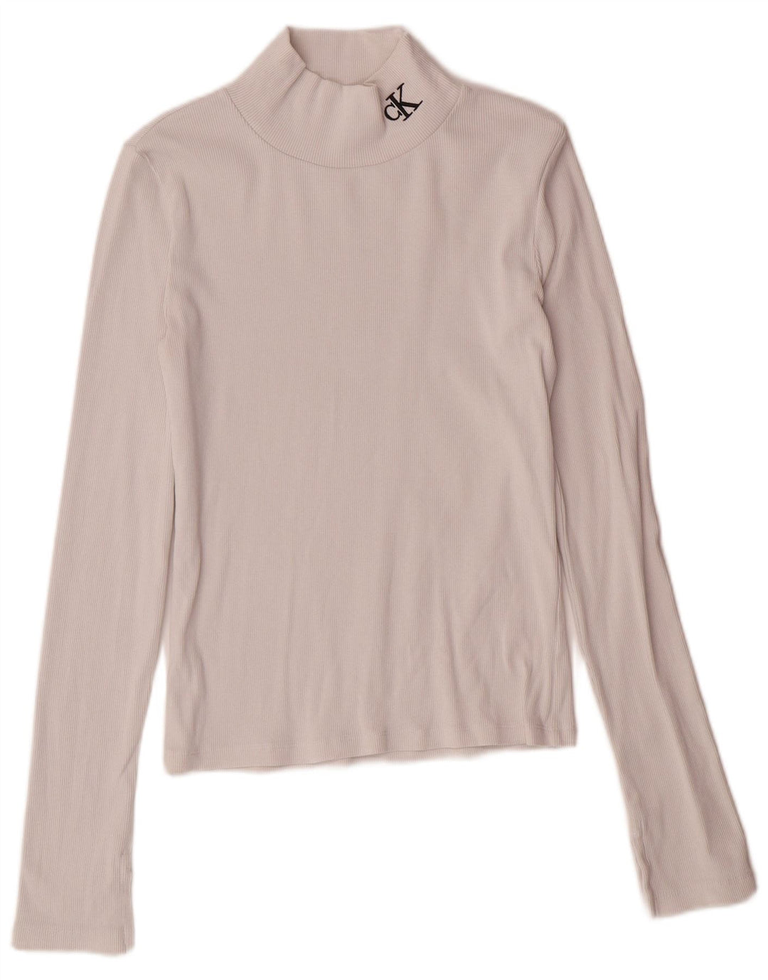 CALVIN KLEIN JEANS Haut court à manches longues pour femme UK 12 Blanc moyen