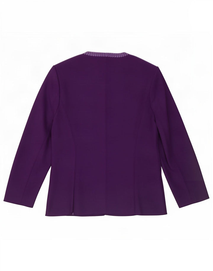 Jacques Vert Veste Blazer 3 Boutons Femme UK 16 Large Violet Polyester