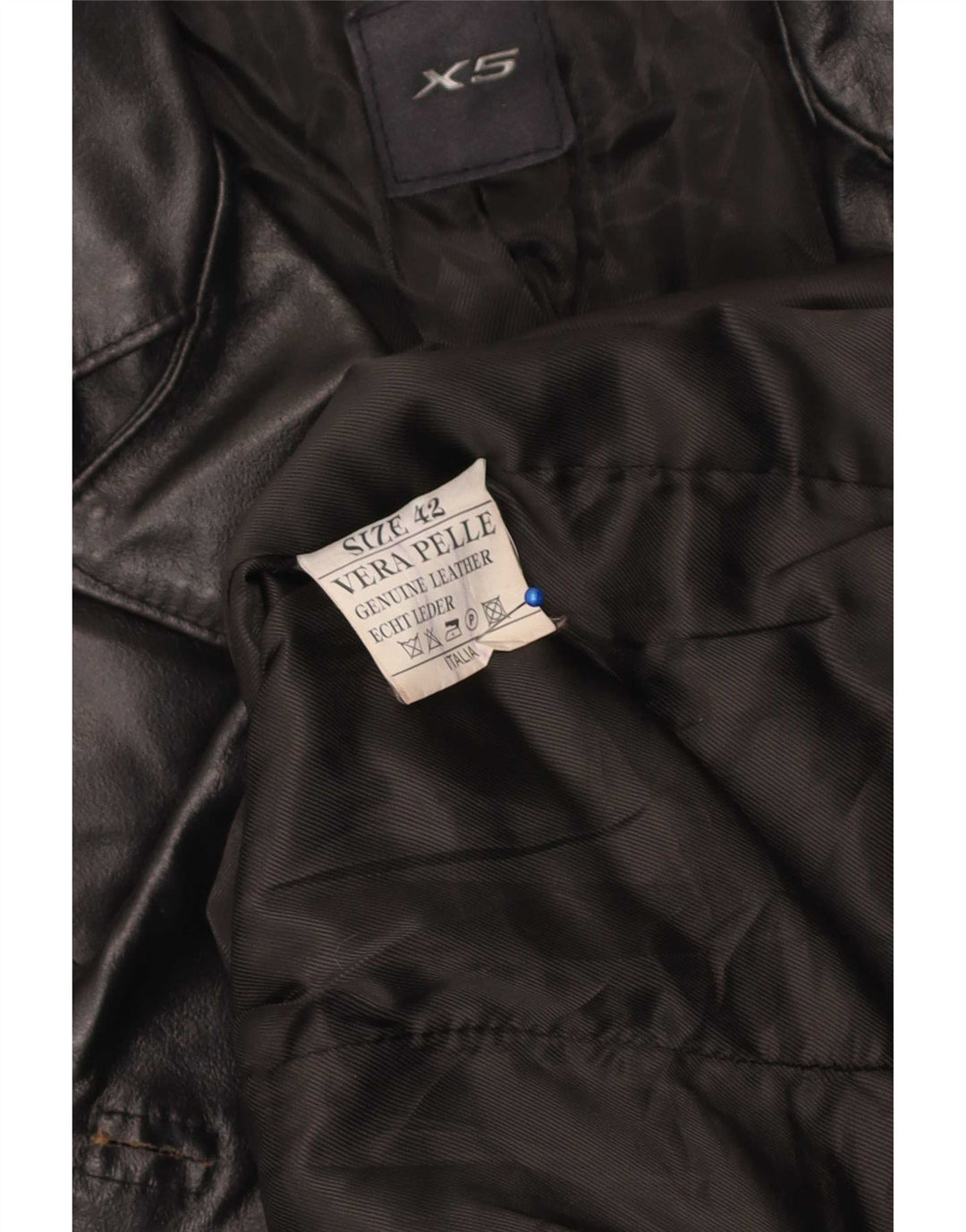 manteau en cuir femme vintage IT 42 Cuir noir moyen
