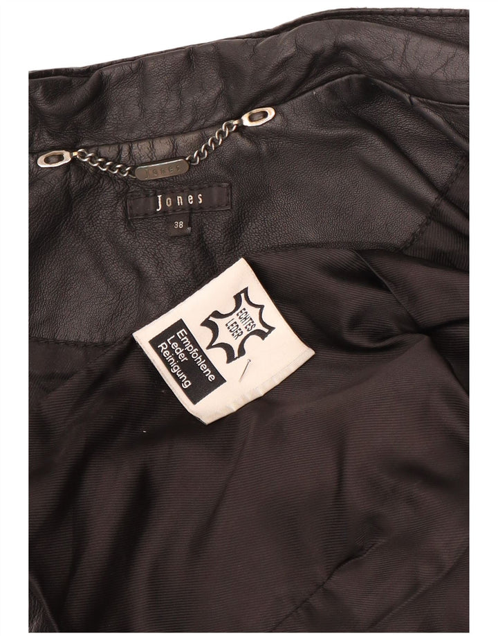 Jones Veste de motard en cuir court pour femme EU 38 Cuir noir moyen