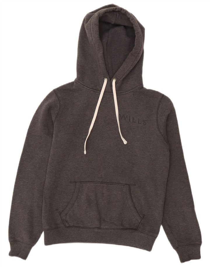 JACK WILLS Pull à capuche graphique pour femme UK 14 Gris moyen