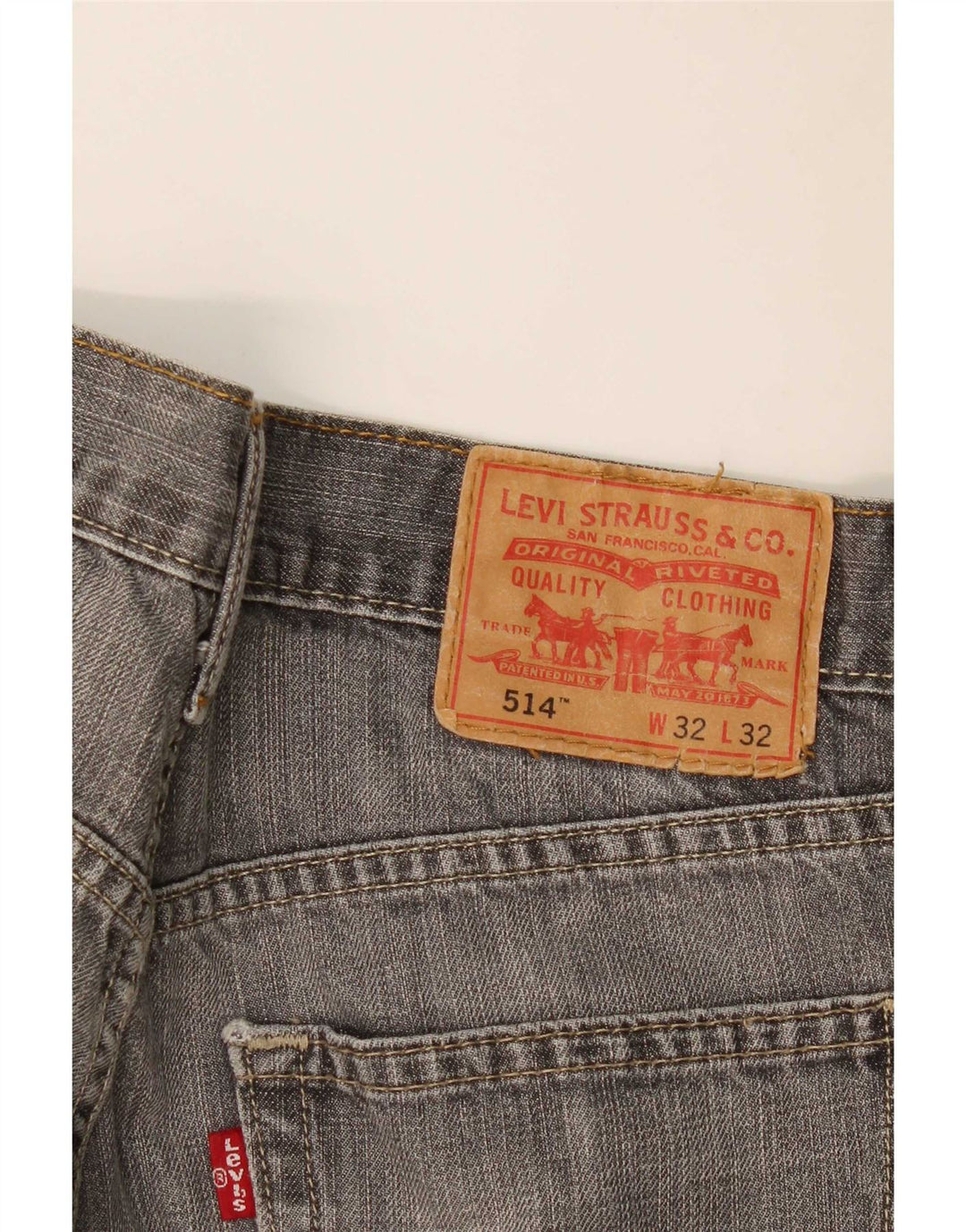 Levi's Jean Droit 514 Femme W32 L32 Gris Coton