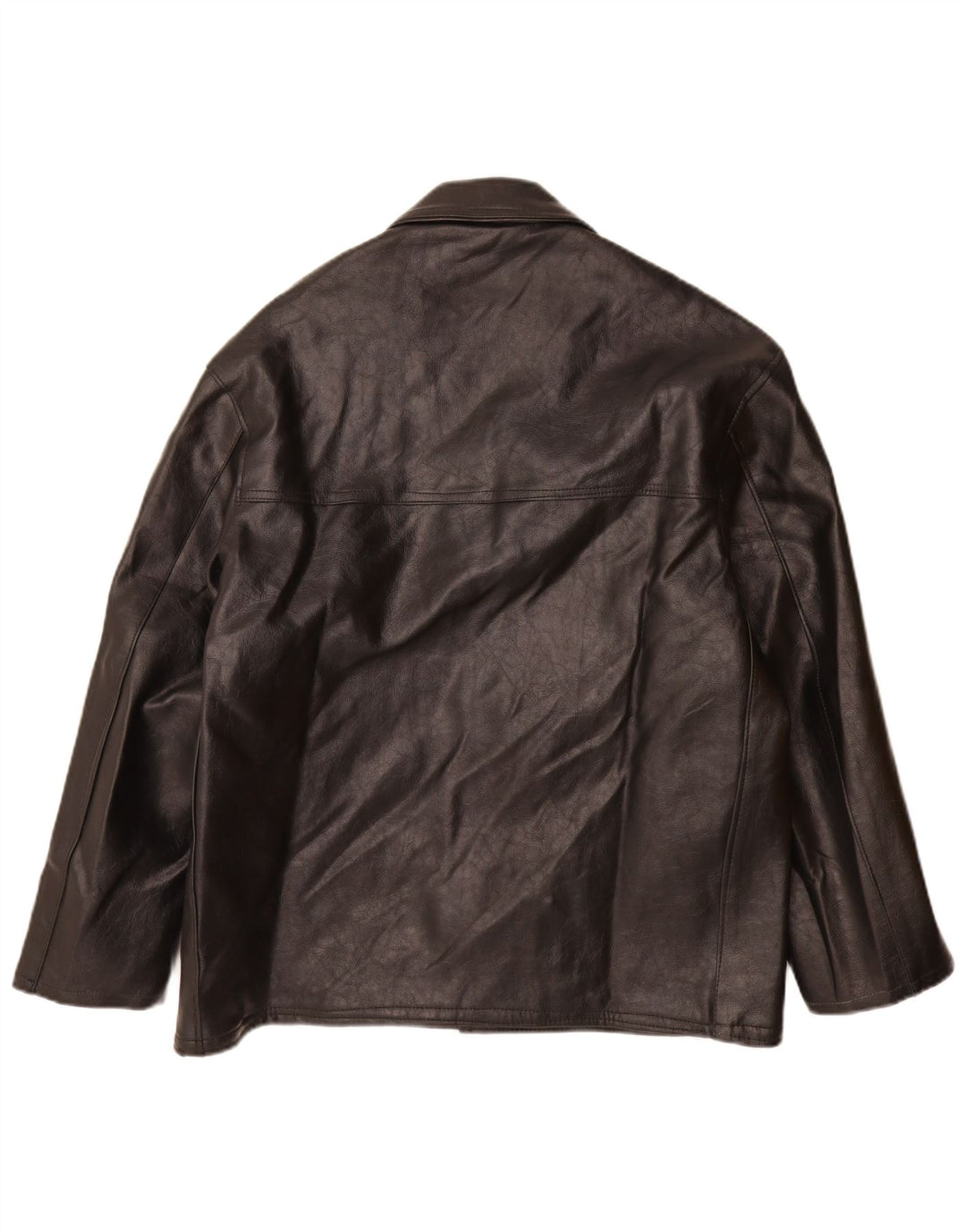 VINTAGE Veste en cuir homme UK 40 Grand cuir noir