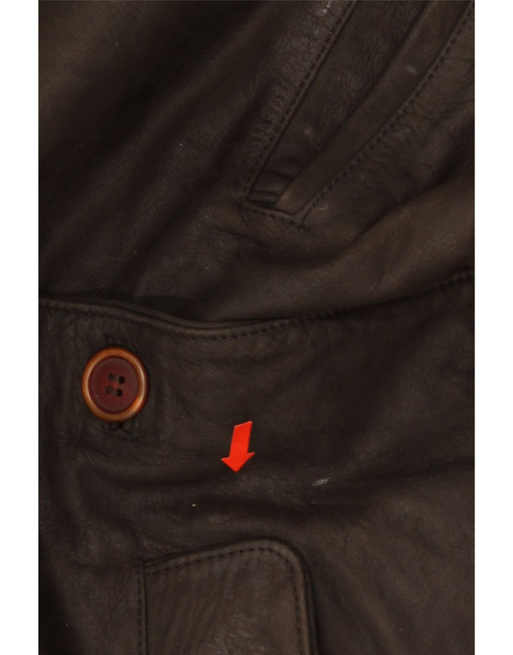 Veste en cuir femme VINTAGE EU 44 XL Cuir marron