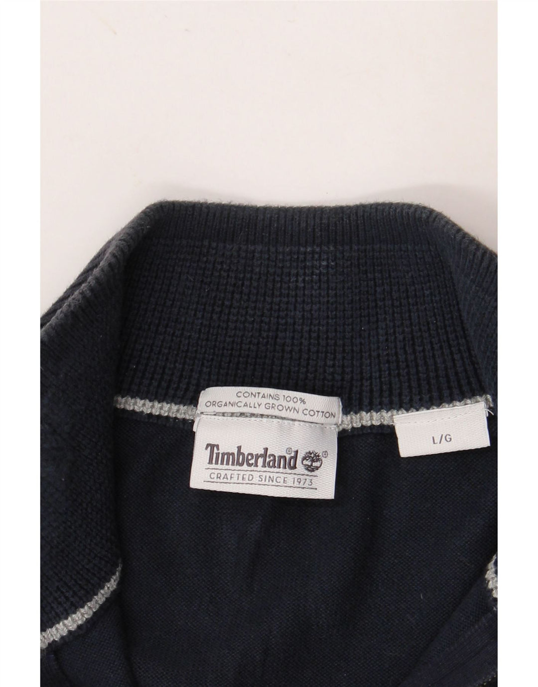 TIMBERLAND Pull col zippé pour homme en coton bleu marine Large