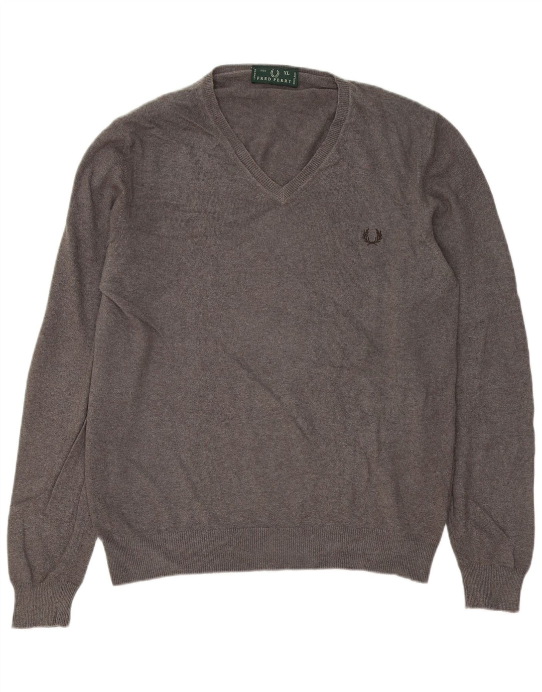 Fred Perry Pull col V homme XL laine gris