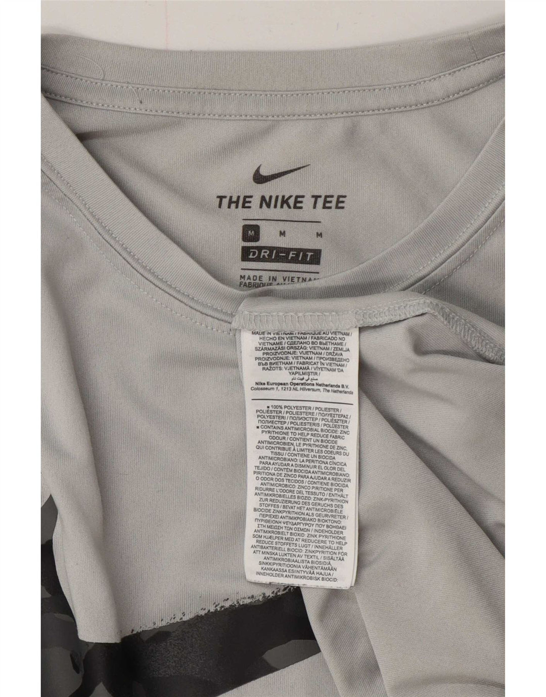 Nike Homme Dri Fit Graphic T-Shirt Haut Gris Moyen Polyester