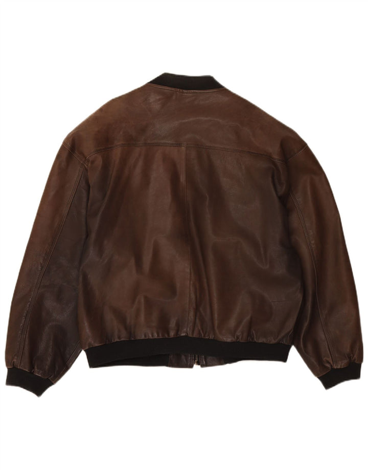 Veste en cuir homme VINTAGE IT 50 grand cuir marron