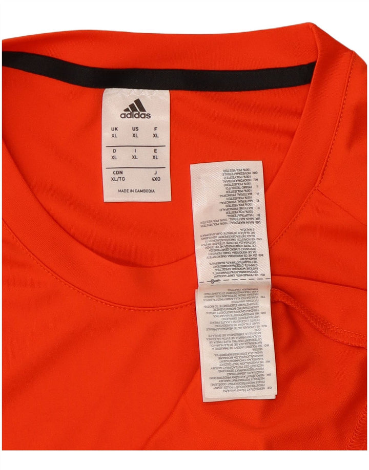 Adidas Hommes Climalite Survêtement Haut XL Orange Colorblock Polyester