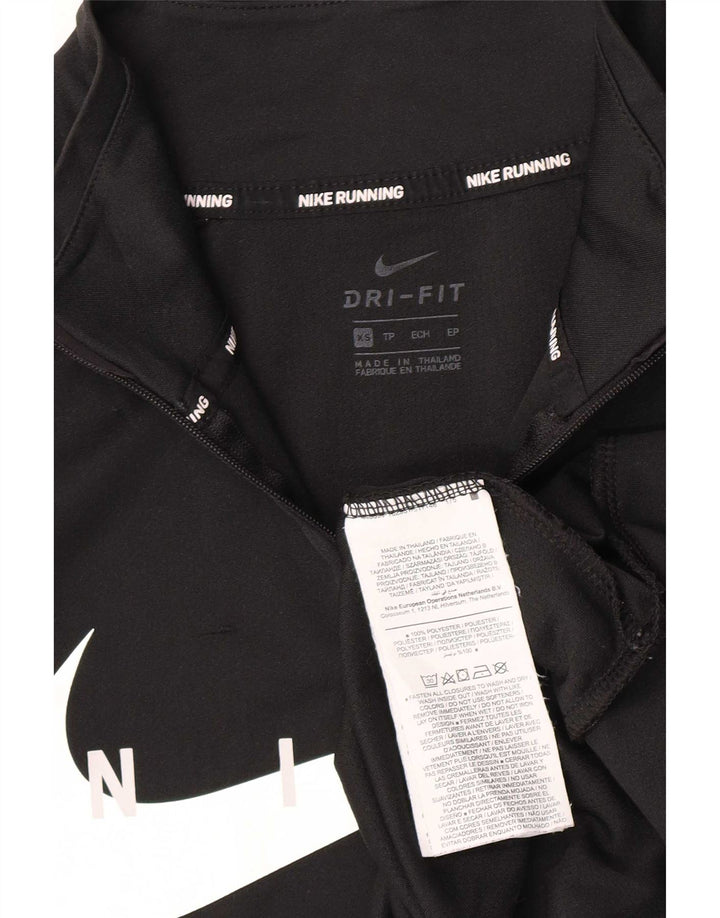 Nike Hommes Zip Neck Graphic Survêtement Top XS Noir Polyester